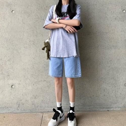 GUUZYUVIZ Summer High Waist Cotton Denim Shorts Women Plus Size Straight Casual Vintage Short Jeans Feminino Spodenki Damskie