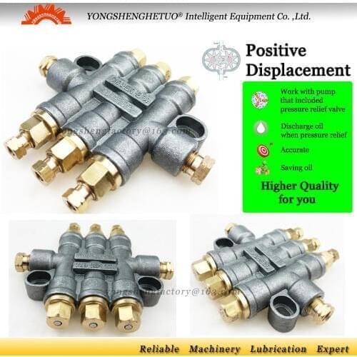 Detective volumetric OIL distributor lubrication Pressure Relief piston separator valve lubricant divider 3 outlet DT-300