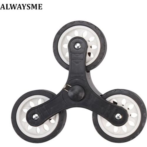 ALWAYSME 1PCS Replacement Climb Stair Wheel For Shopping Cart and Trolley Dolly,Black Triangle Plastic Frame With Snap