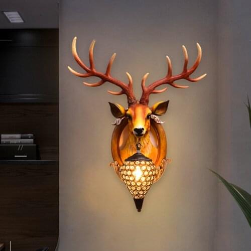 Modern Resin Antler Wall Lamp Vintage Sconce Wall Lights Fixture Bedside Retro Lamp Industrial Decor Dining Room Bedroom Light