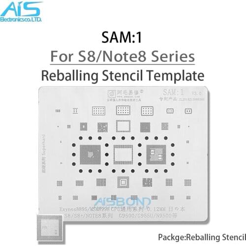 Amaoe SAM1 BGA Reballing Stencil For Samsung S8 S8+ Note8 SM5720 G9500 G955U N9500 Exynos8895 MSM8998 CPU Re-balling repair tool