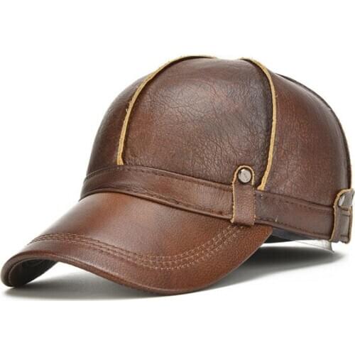 XdanqinX 2020 Novel Mens Genuine Leather Hat Cowhide Baseball Caps Snapback Hats Men Warm Leather Cap Adjustable Size Brand Cap