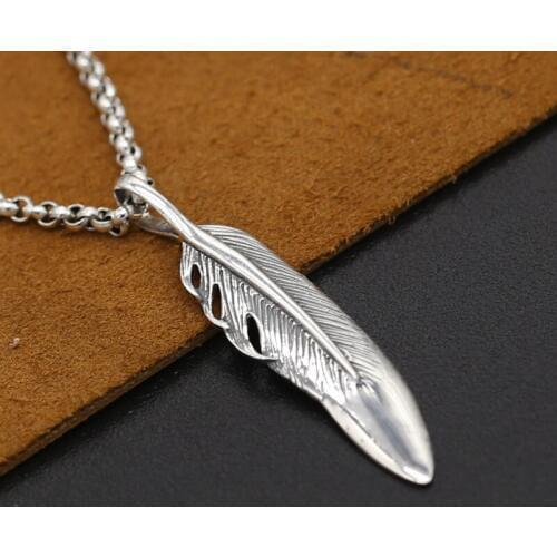 S925 Sterling Silver Jewelry Retro Thai Silver Hand Made Eagle Sword Feather Male And Female Pendants