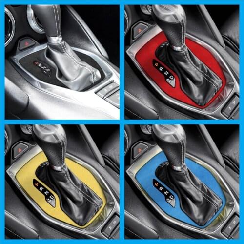 Car Styling suede wrap Gear Shift Panel Decorative Cover Trim Frame Stickers kit for Chevrolet Camaro 16-20 Interior Accessories