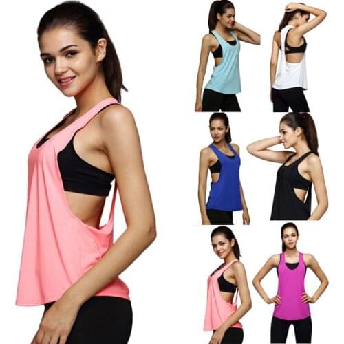 Womens Tank Tops Blouse Loose Sleeveless Shirt Gym Yoga Vest Training Running Vest Women Gym Tank Top