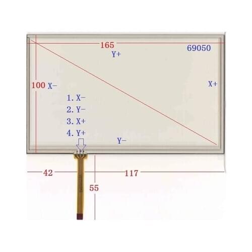 069050 new 7 inch GPS industrial control touch screen 165*100 mm