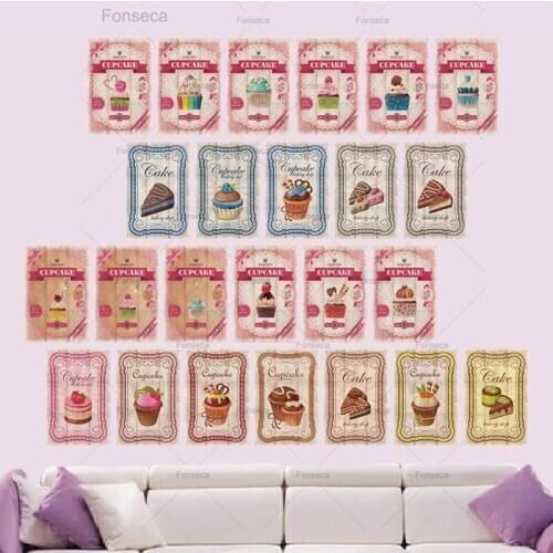 100% Natural Cupcake Tin Sign Vintage Metal Poster Retro Plaque Wall Decor For Kitchen Bakery Shop Cafe Club Room Art Iron Plate