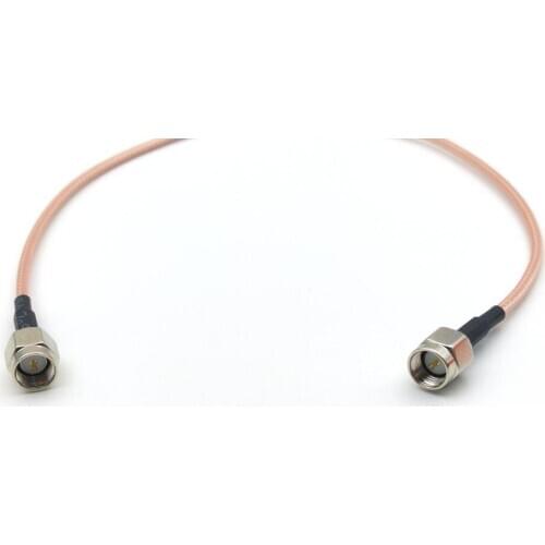 100PCS silver SMA male TO SMA male plug straight crimp RG316 cable New