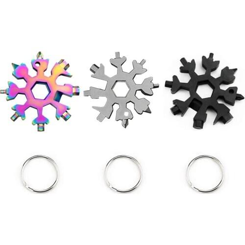 18 in 1 multi-tool Snowflake card combination EDC hiking tool Compact and portable outdoor products tool card EDC tools