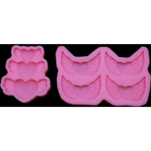 2Pcs Heart Wing Silicone Resin Mold Resin Casting Mould Polymer Clay Art Craft