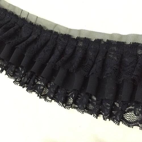 3 layer 3D Net Yarn Drape Lace Bubble Skirt Ruffle Mesh Lace Trim Accessories Pleated Lace Fabric