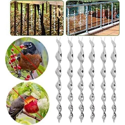 6/8Pcs Rotating Reflective Rod Bird Repeller Environmental Protection Scare Tool