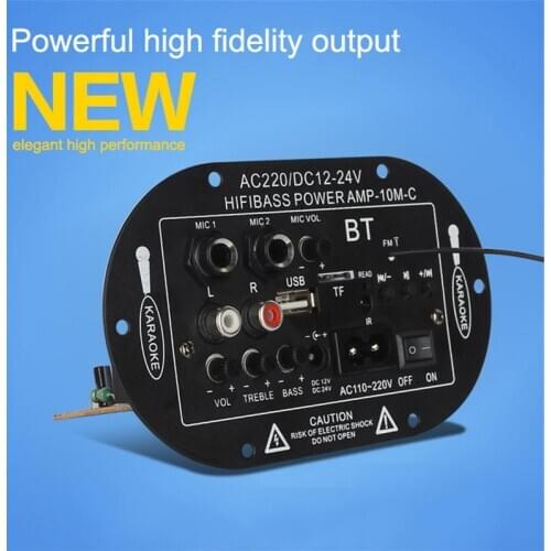 8 Inch 10 Inch 12V 24V 220V Three-use SF-2MIC Car Digital Amplifier Monophone Amplifier Board with Built-in Bluetooth Function