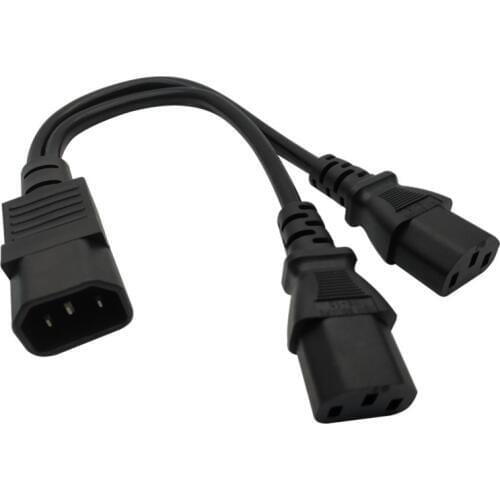 Single C14 to Dual C13 5-13R Short Power Y Type Splitter Adapter adaptor Cable 250V 10A Cord Prefix power line products