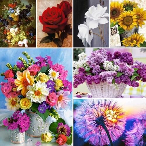 40x50x60 diamond painting 5D Full Square embroidery mosaic Cross Stitch Plant flowers rose DIY Wall Sticker home Decoration gift