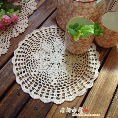 Free shipping 5 pic round table pad doilies and decoration mat placemat coaster for wedding decor lace felt as household mats