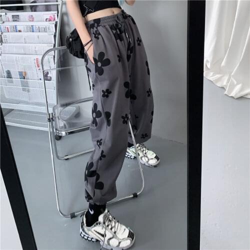 Aries Hip Hop Sweatpants Women Spring 2021 Fashion Print Joggers Women Streetwear Trousers Loose High Waist Sweet Sweat Pants