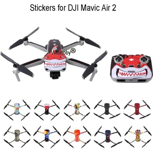 Colorful Drone Stickers for DJI Mavic Air 2 Decal Skin Sticker Drone Body + Remote Controller + 3 Battery Protection Film Cover