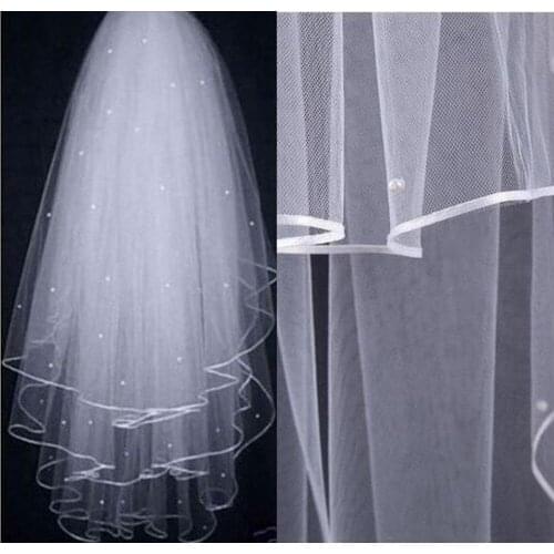 3Layer Women Bridal Wedding Veil White Lace Flower Edge Appliques Wedding Accessories For Bride Party HO1530