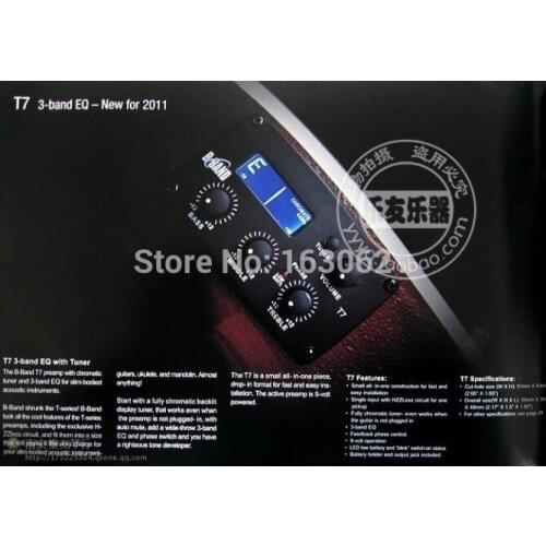 Finland Original B BAND T7 Acoustic Guitar pickup B-Band t7 pickup used in thin acoustic guitar body