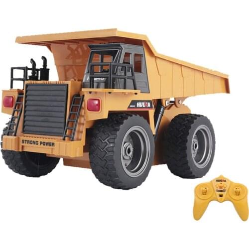 HUINA 1:18 RC Truck Dumper Caterpillar Alloy Tractor Model Engineering Cars Excavator 2.4GHz Radio Controlled Car Toys For Boys