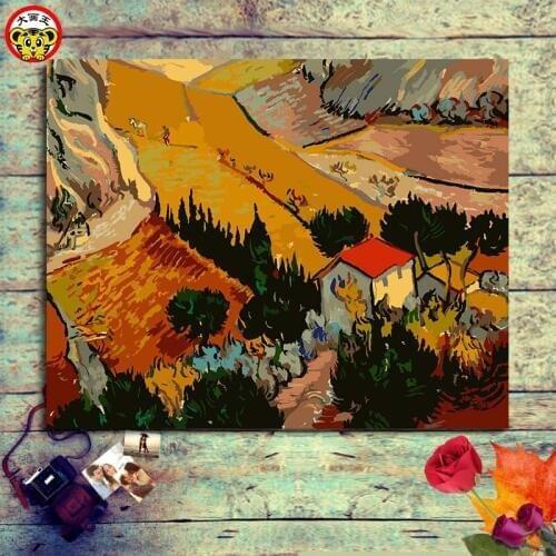 Painting by numbers art paint by number Van Gogh village