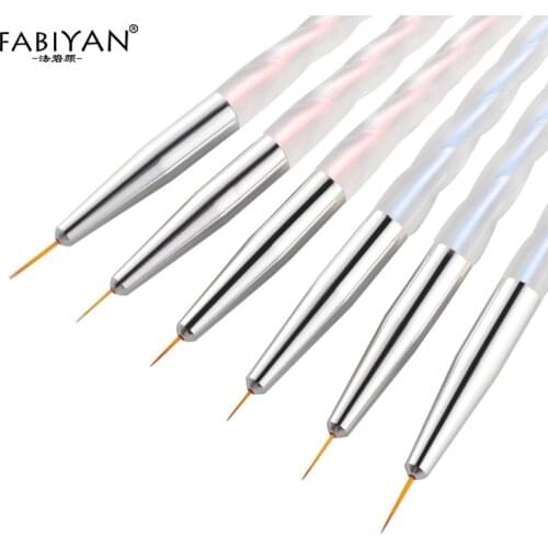 Nail Art Brush Lines Stripe Painting Drawing Flower Pen UV Gel Tips Manicure Extension Builder Carving Gradient Tools 7/9/11mm