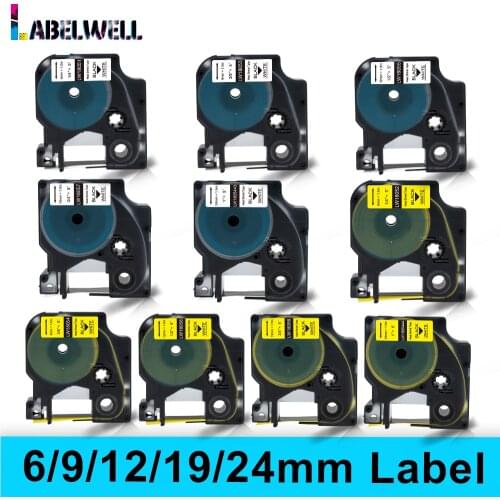 Labelwell 6/9/12/19/24mm 18051 18053 18055 18057 1805443 Industrial Heat Shrink Tubes replace for Dymo Rhino 4200 5000 5200 6000