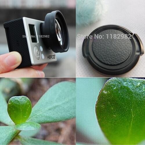 3in1 1 set Gopro Hero 4 3+ Macro Lens +12.5 With Lens Adapter + 37mm lens cap For Gopro Hero4 Hero3+ Camera Wide Angle Lens