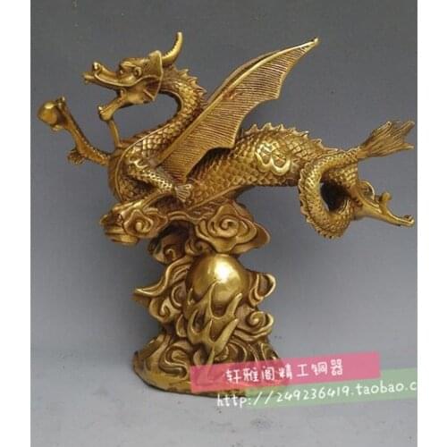 A copper dragon ornaments in the night Jackie Chan Teng Yunlong, defends the evil spirits to be promoted step by steproom Art