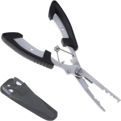 Stainless Steel Multifunction Fishing Pliers Scissors Line Cutter Remove Hook Fishing Tackle Tool Black Nylon Bag Fishing Tools
