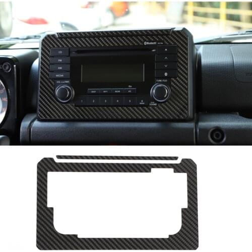 2pcs/set Car Styling Carbon fiber CD Screen Frame Decoration Stickers for Suzuki Jimny 2019+ Accessories