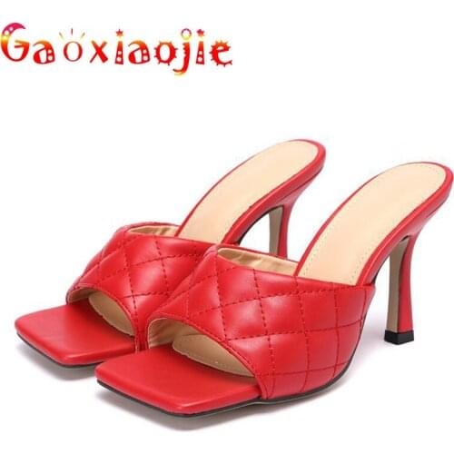 Summer 2020 New Women Slippers high-heeled 7cm Wild Sexy Female Sandals 35-42 large Size Open Toe back Soft Shoes Womens Shoes