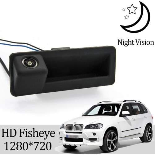 Owtosin HD 720P Rear View Trunk Handle Camera For BMW X5 E70 2006 2007 2008 2009 2010 2011 2012 2013 Car Reversing Monitor