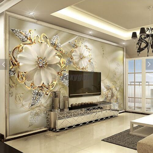 Customzied NON-WOVEN Wallpaper mural with kinds of nice 3D flowers design