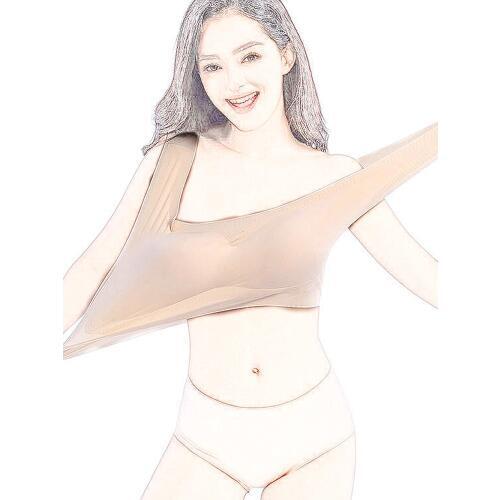 Plus Size Bra Seamless Push Up Underwear Wire Free Ultra-thin Brassiere Shockproof Sports Vest Removable Padded Women Lingerie