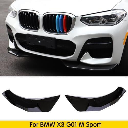 ABS Bumper Splitters For BMW X3 G01 X4 G02 M Sport Car Front Bumper Lip Chin Body Kits Deflector Spoiler Diffuser 2018 2019
