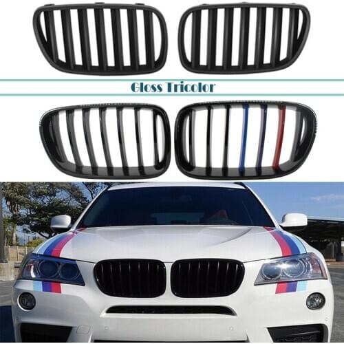 1SET Front Bumper Racing Grills Kidney Grilles For BMW F25 F26 X3 X4 2010 2011 2012 2013 2014 M Power Performance Accessories