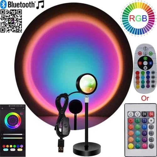 LED Mood Lamp with Bluetooth Music Rhythmic Lighting App and RC 16 Colors RGB USB Rainbow Projector Visual Ambient Lighting