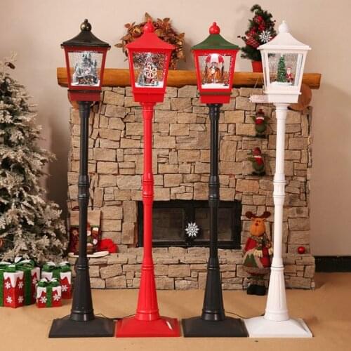 Christmas Electric Snow Music Street Lights Home Decoration LED Light-emitting Ornaments Scene Layout Props Party Supplies