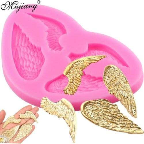 Angel Wings Silicone Molds Cupcake Topper Fondant Cake Decorating Tools Cookie Baking Polymer Clay Candy Chocolate Gumpaste Mold