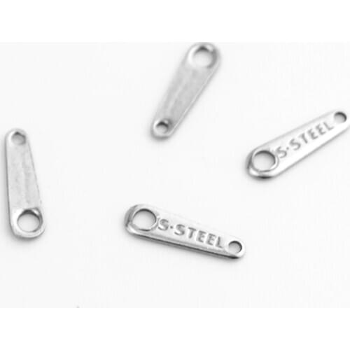 Stainless steel connectors S.steel logo print tail chain connector necklace tail pendant wholesale price factory direct supply