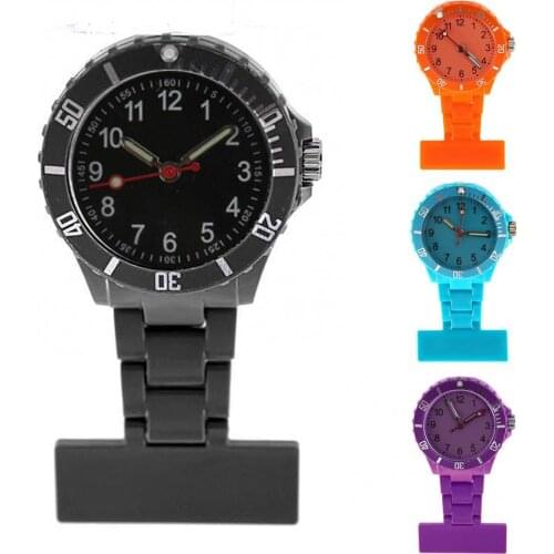 Luminous Round Dial Clip-ons Brooch Pendant Hanging Quartz Nurse Pocket Watch