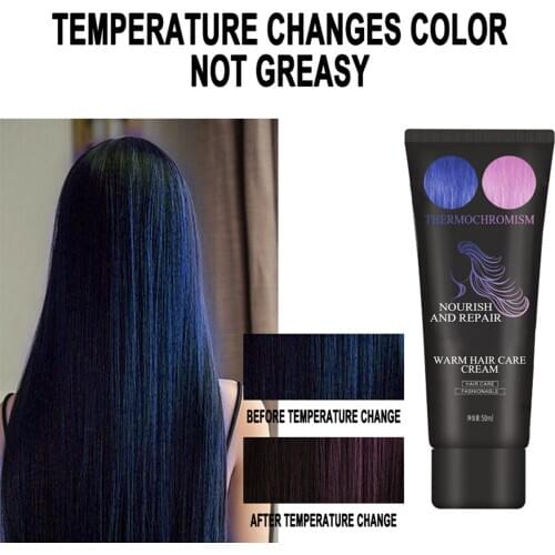 50ml Unisex Thermochromic Color Changing Fashion Styling Hair Cooling Dye Cream Hair styling tools краска для волос 2020