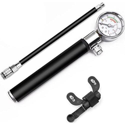 Mini Bike Pump with Gauge High Pressure Meter Bicycle Air Supply Inflator