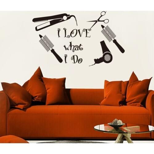 Hairdressing Salon Vinyl Wall Sticker Glass Mural Decal Removable Art Wallpaper Home Decor Fresco Room Decoration DW0106