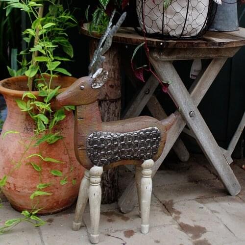 Vintage Retro Handicraft Resin and Metal Deer Decoration