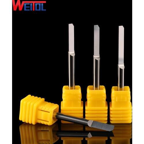 Weitol 3pcs 5A series 4mm shank half straight bit engraving bit straight shank carving cutter for CNC router machine