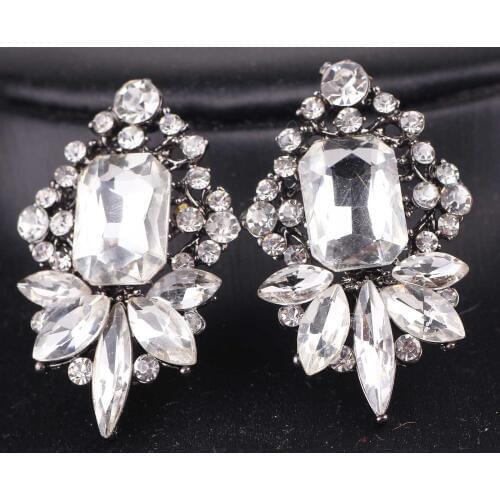 YaYI Jewelry Fashion Princess Cut Colorful Glass Gun black Color long Ear Earrings wedding Party tassel Pierced Earrings Gifts