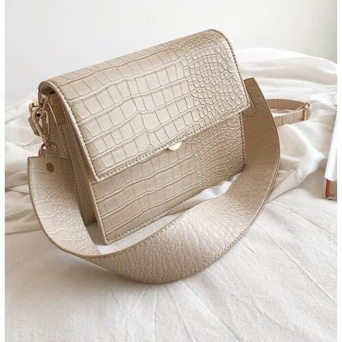Female Shoulder Bags Crocodile Pattern Messenger Bag Luxury Handbag Women Fashion New High Quality Pu Leather